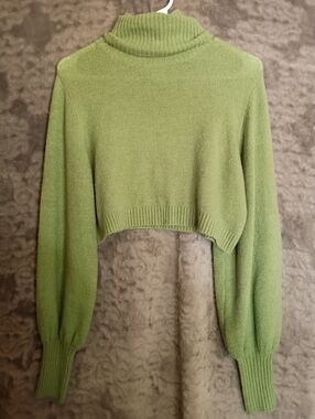Princess Polly Cropped Turtleneck Sweater in Green